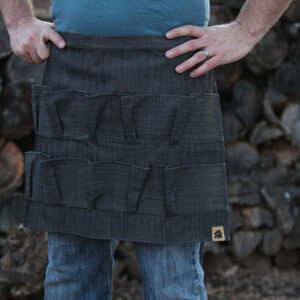 Egg Waist Apron Black Heavy Denim