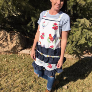 Egg Apron Full Length Chicken Print