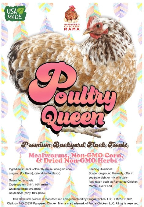 Poultry Queen Mealworm, Non - Gmo Corn, Non - Gmo Flax, & Herb Treat For Pet Chickens - Image 5