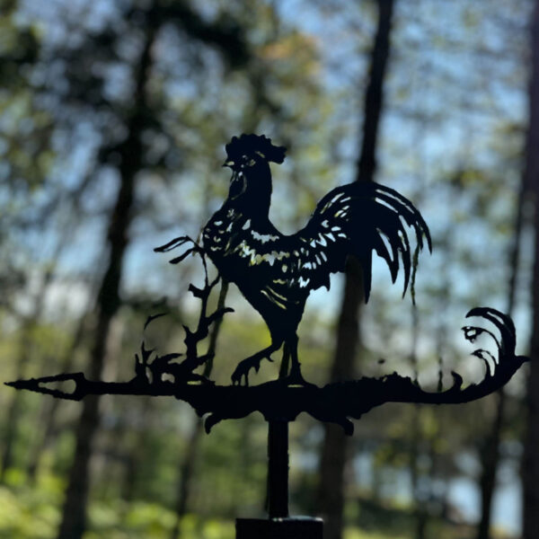 Premium Chicken Weathervane 13 Inches in Black Steel With Mounting Kit - Image 6